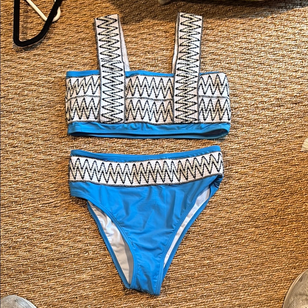 Blue and White Swim Set
